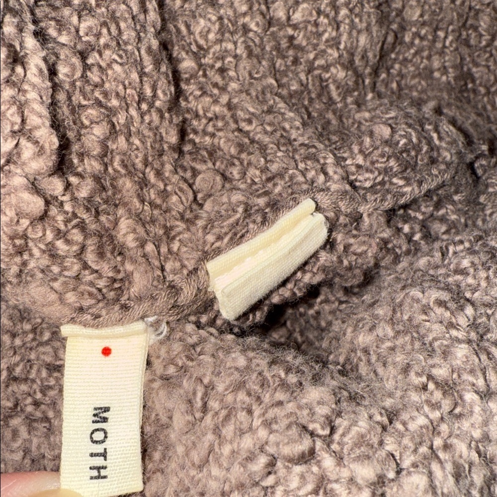 Anthropologie Moth Brown Boucle Knit Cowl Neck Sweater SZ XL - Picture 8 of 10